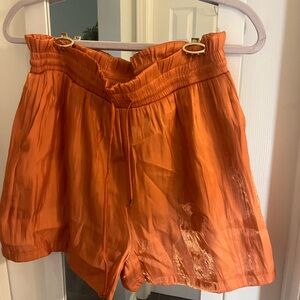Glam High Waist Orange Women's Shorts